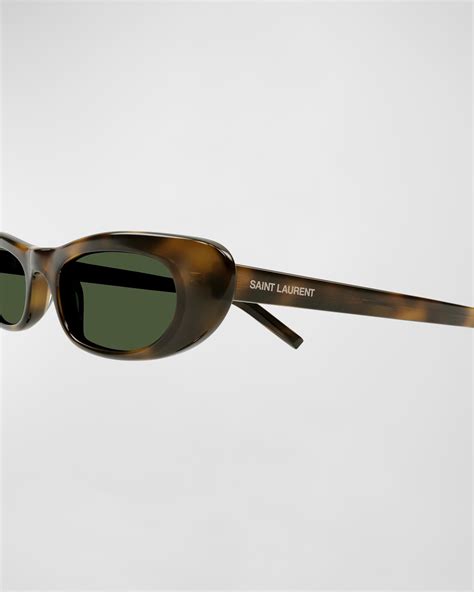 Saint Laurent SL 557 Shade Acetate Oval Sunglasses.